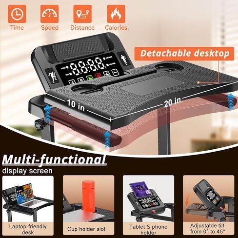 Foldable Walking Pad Treadmill with 12% Incline for Home Small, 3.5HP Under Desk Quiet Treadmill with Handle Bar, Compact Running Machine for 350 Lbs Capacity in Saudi Arabia