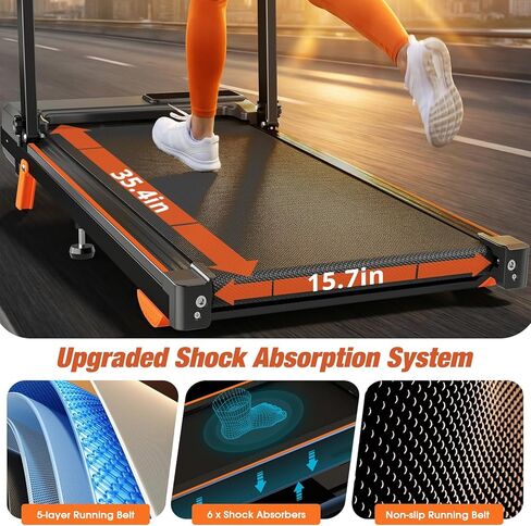 Foldable Walking Pad Treadmill with 12% Incline for Home Small, 3.5HP Under Desk Quiet Treadmill with Handle Bar, Compact Running Machine for 350 Lbs Capacity in Saudi Arabia