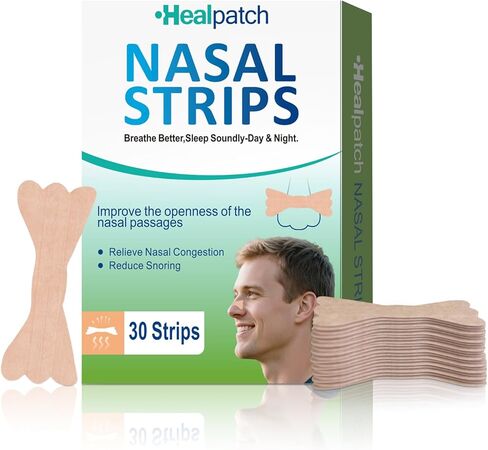 Nasal Strips for Snoring & Breathing Relief | Nose Tape for Nasal Congestion Relief | Effective Nose Strips to Open Airway, Improve Sleep & Anti Snoring (30 Packs) in Saudi Arabia