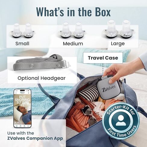 Anti Snoring Devices | First Snoring Solution to Treat Both Nasal & Throat Snoring | ZValves | Best Snore Stopper Nasal Dilators with Patented Micro-Valves for Quiet Sleep | 150 Nights | Made in USA in Saudi Arabia