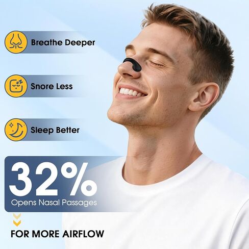 Nasal Strips for Sleeping | Extra Strength Snoring Solution Nose Strips | Improve Breathing and Sleep Quality | All-Night Comfort (30 Count, Black) in Saudi Arabia