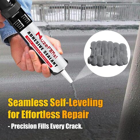 Cement Crack Filler, Concrete Crack Repair Sealant,Flexible Self-Leveling Sealant for Horizontal Surfaces, 10.1 fl. oz (4 Pack, Gray) in Saudi Arabia