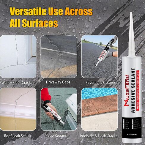 Cement Crack Filler, Concrete Crack Repair Sealant,Flexible Self-Leveling Sealant for Horizontal Surfaces, 10.1 fl. oz (4 Pack, Gray) in Saudi Arabia