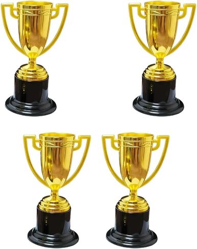 Plastic Trophies,4 PCS 3.74 Inch Mini Gold Award Trophy Cup for Graduation, Sports, Party Favors, Tournaments, Competitions in Saudi Arabia