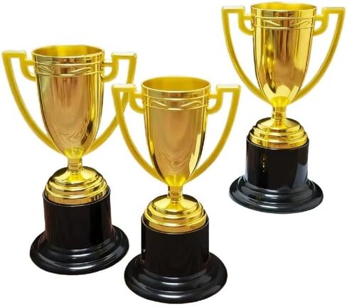 Plastic Trophies,4 PCS 3.74 Inch Mini Gold Award Trophy Cup for Graduation, Sports, Party Favors, Tournaments, Competitions in Saudi Arabia