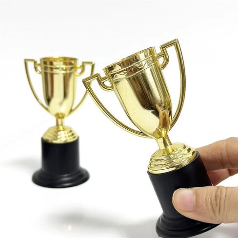 Plastic Trophies,4 PCS 3.74 Inch Mini Gold Award Trophy Cup for Graduation, Sports, Party Favors, Tournaments, Competitions in Saudi Arabia