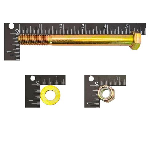 1/2 بوصة - 13 × 5 مسامير سداسية من الدرجة 8 (4 عبوات) مع غسالات مسطحة وصواميل قفل من النايلون - SAE J429 مسامير خشنة شديدة التحمل للسيارات والآلات والبناء 5.0 بوصة in Kuwait