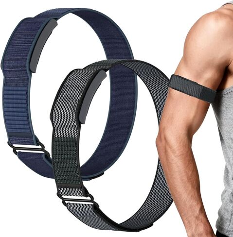 Vanet Nylon Bicep/Ankle/Arm Straps Compatible for Amazfit Helio Straps for Men Women, Breathable Sport Elastic Bands for Fitness Training, Adjustable Replacement Bands, 2 Pack in Kuwait