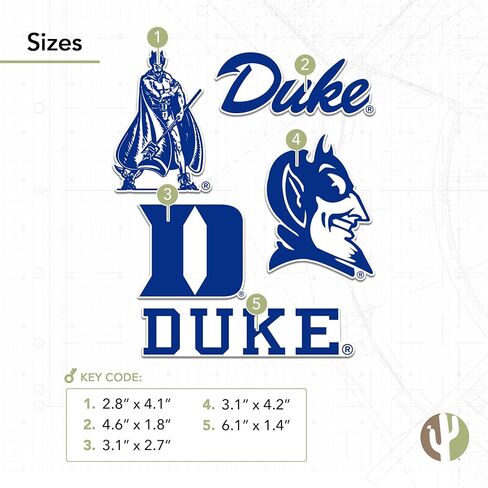 Desert Cactus Duke University Blue Devils Sticker Vinyl Decals Laptop Water Bottle Car Scrapbook T2 (Type 2-1) in Saudi Arabia