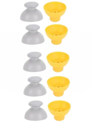 2 Pcs Analog Stick Joystick Thumbstick Thumb Cap Replacement for Nintendo Gamecube NGC Controller, Yellow and Grey in Kuwait