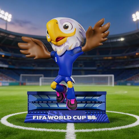 مجموعة تماثيل التميمة الرسمية المرخصة لكأس العالم FIFA 2026 من Sanyetral مكونة من 3 قطع مع صندوق عرض (خشب القيقب والقابض والزايو)، نموذج مجسم رسمي للبضائع لهواة الجمع in Saudi Arabia