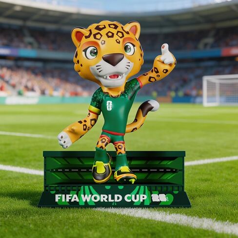 مجموعة تماثيل التميمة الرسمية المرخصة لكأس العالم FIFA 2026 من Sanyetral مكونة من 3 قطع مع صندوق عرض (خشب القيقب والقابض والزايو)، نموذج مجسم رسمي للبضائع لهواة الجمع in Saudi Arabia