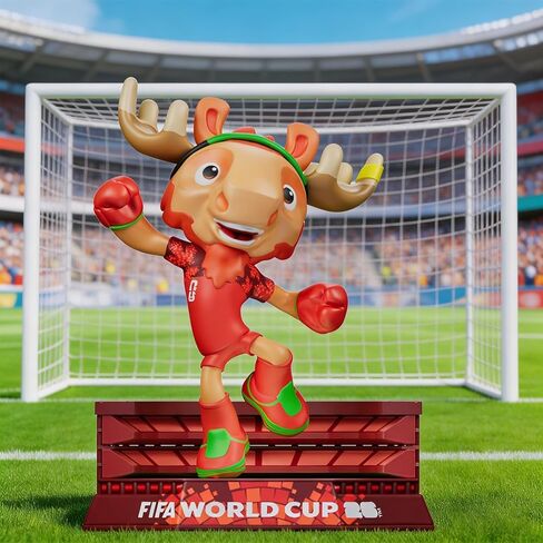 مجموعة تماثيل التميمة الرسمية المرخصة لكأس العالم FIFA 2026 من Sanyetral مكونة من 3 قطع مع صندوق عرض (خشب القيقب والقابض والزايو)، نموذج مجسم رسمي للبضائع لهواة الجمع in Saudi Arabia