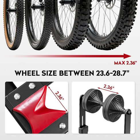 حامل أرضي للدراجة 3 في 1 قابل للطي، مساحة تخزين محمولة للدراجة للمرآب، عرض إطار يصل إلى 2.4 بوصة، حامل أرضي لدراجات MTB والطرق، عجلة خلفية أمامية ورف انتظار عمودي مناسب للدراجات مقاس 24 بوصة - 29 بوصة in Kuwait