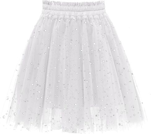 Girstunm Tulle Skirts for Women Elastic Waist Dancing Skirt Mesh Tulle Above Knee Skirts in Kuwait
