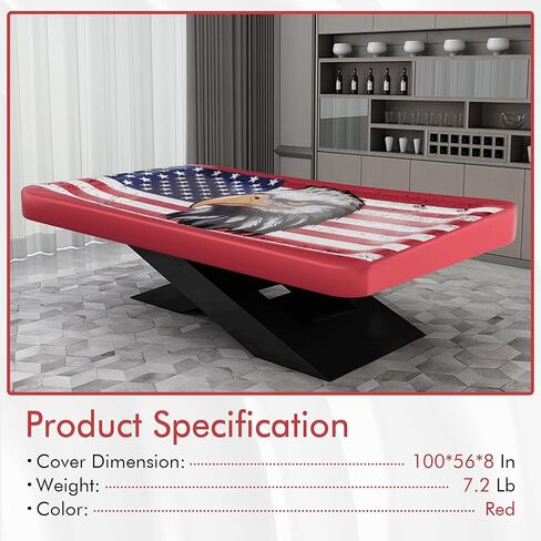 غطاء طاولة بلياردو 8 أقدام 8 أقدام أغطية طاولة بلياردو جلدية خارجية/داخلية لحماية طاولة بلياردو - أحمر in Kuwait