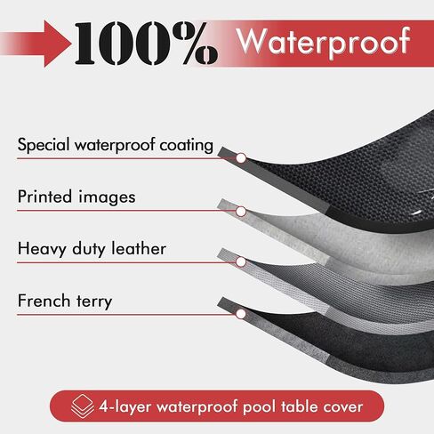 غطاء طاولة بلياردو 8 أقدام 8 أقدام أغطية طاولة بلياردو جلدية خارجية/داخلية لحماية طاولة بلياردو - أحمر in Kuwait