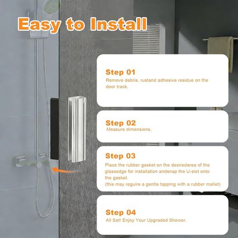 طقم استبدال مغناطيس باب الدش الفاخر، تصميم أخدود من الفولاذ المقاوم للصدأ على شكل حرف U لأبواب الدش الزجاجية المتأرجحة، لسمك 1/8 بوصة، 5/32 بوصة، 3/16 بوصة، وسمك 1/4 بوصة in Kuwait