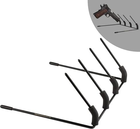 Hold Up Displays Pistol Hanger - Handgun Storage Holder for SIG Glock Sig Remington and Springfield Armory - Hangs 4 Revolvers Handguns and Pistols - Made in USA … in Kuwait