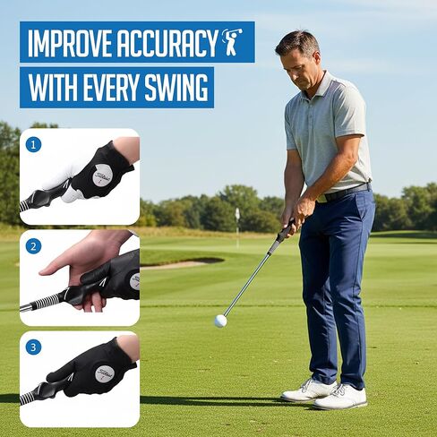 Retractable Golf Swing Training Aid,Rhythm Click Sound Warm Up Golf Swing Trainer,Golf Grip Trainer Attachment -Strength & Tempo Training for Chipping Hitting,Golf Accessories for Men-BONUS Items in Saudi Arabia