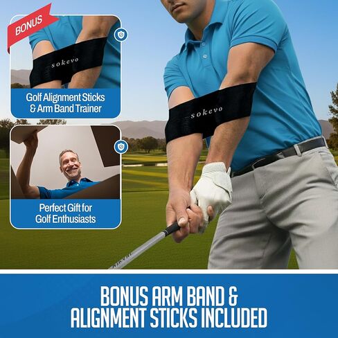 Retractable Golf Swing Training Aid,Rhythm Click Sound Warm Up Golf Swing Trainer,Golf Grip Trainer Attachment -Strength & Tempo Training for Chipping Hitting,Golf Accessories for Men-BONUS Items in Saudi Arabia