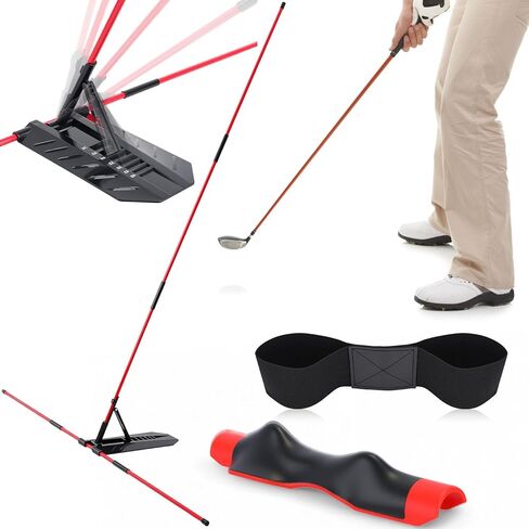 Golf Alignment Sticks with Adjustable Angle Holder - 3-in-1 Swing Trainer Aid Set for Putting, Aiming & Posture Correction - Professional Golf Practice Equipment for Men Women in Saudi Arabia