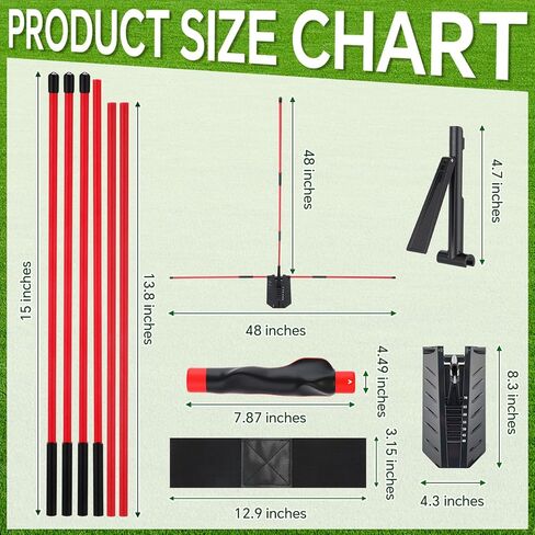 Golf Alignment Sticks with Adjustable Angle Holder - 3-in-1 Swing Trainer Aid Set for Putting, Aiming & Posture Correction - Professional Golf Practice Equipment for Men Women in Saudi Arabia
