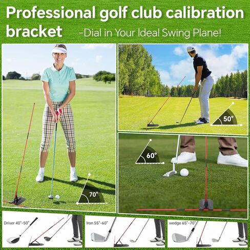 Golf Alignment Sticks with Adjustable Angle Holder - 3-in-1 Swing Trainer Aid Set for Putting, Aiming & Posture Correction - Professional Golf Practice Equipment for Men Women in Saudi Arabia