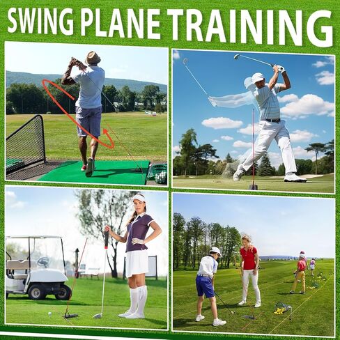 Golf Alignment Sticks with Adjustable Angle Holder - 3-in-1 Swing Trainer Aid Set for Putting, Aiming & Posture Correction - Professional Golf Practice Equipment for Men Women in Saudi Arabia