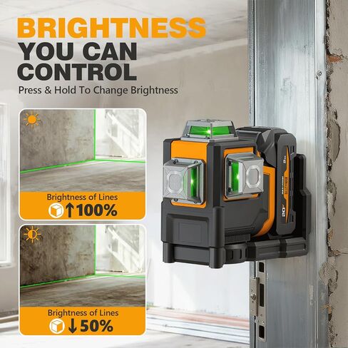 Alloyman Max 20V Laser Level with Tripod, 3x360° Self-Leveling Laser level, 3D Lazer Leveler Tool for Construction, Picture Hanging with Strong Magnetic Bracket & Hard Carry Case in Saudi Arabia