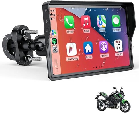 6.25 Inch Wireless Motorcycle Carplay GPS Navigation System with Apple Carplay and Android Auto Portable Screen with Dual Bluetooth, Navigation, Siri, Google Assistant with Magnetic Mount in Saudi Arabia