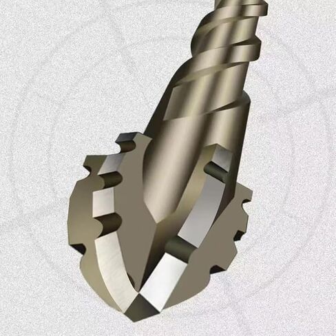 4 Flute Eccentric Drill Bits Set, Carbide, 10 Pieces, 5mm to 12mm, Hex Shank, for Wood and Metal, Yellow Finish in Saudi Arabia