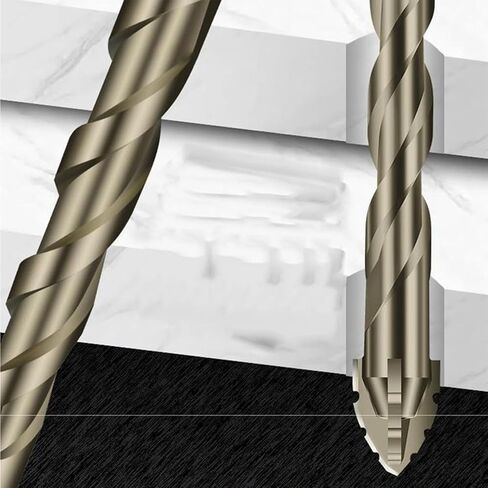 4 Flute Eccentric Drill Bits Set, Carbide, 10 Pieces, 5mm to 12mm, Hex Shank, for Wood and Metal, Yellow Finish in Saudi Arabia