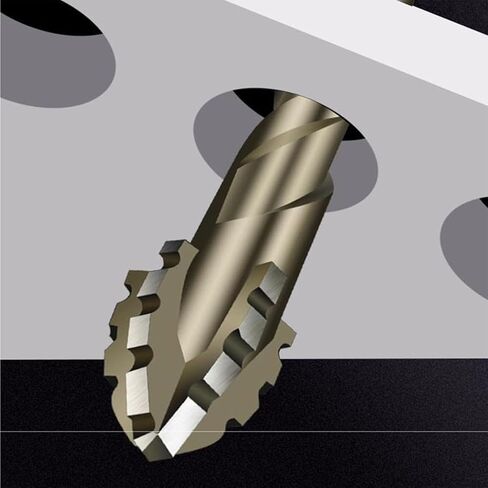 4 Flute Eccentric Drill Bits Set, Carbide, 10 Pieces, 5mm to 12mm, Hex Shank, for Wood and Metal, Yellow Finish in Saudi Arabia