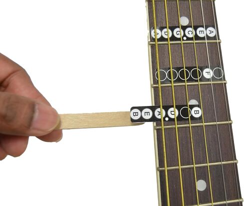 Guitar Fretboard Note Stickers – 2 Pack Black & White – Removable, No Residue – Covers First 12 Frets – Easy Learning Labels for Acoustic & Electric Guitar – Made in USA in Saudi Arabia