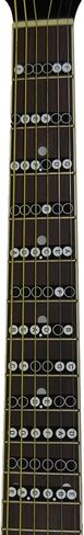Guitar Fretboard Note Stickers – 2 Pack Black & White – Removable, No Residue – Covers First 12 Frets – Easy Learning Labels for Acoustic & Electric Guitar – Made in USA in Saudi Arabia