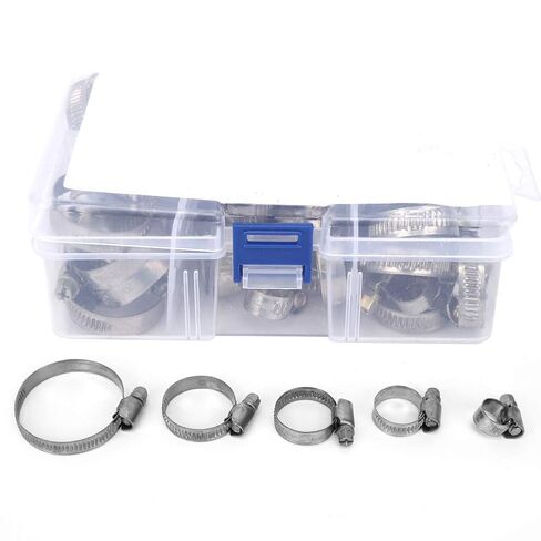 aqxreight 60pcs German Type Hose Clamp Spring Clamp/Holder Fasteners 8 12mm 12 22mm 16 27mm 20 32mm 32 50mm 32 50mm Made Qualit Hose ClampHose Clamps Spring ClipStainless Steel ClampHose in Saudi Arabia