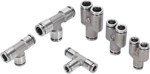 304 الفولاذ المقاوم للصدأ ثلاثي الاتجاه هوائي المقابس السريعة موصل PE/PY6/8 أنابيب الغاز 1 قطعة (304PE16) in Kuwait