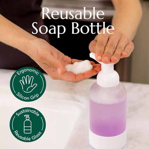 Cleanomic Reusable Soap Bottle - Dish Soap Dispenser, Soap Dispenser for Kitchen Sink, Hand Soap Dispenser, Kitchen Soap Dispenser, Bathroom Soap Dispenser, Soap Dispenser Bathroom Countertop in Saudi Arabia
