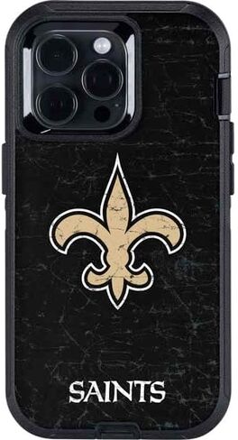 غلاف هاتف Skinit متوافق مع OtterBox Defender iPhone 15 Pro Max - تصميم مرخص رسميًا من NFL New Orleans Saints in Saudi Arabia