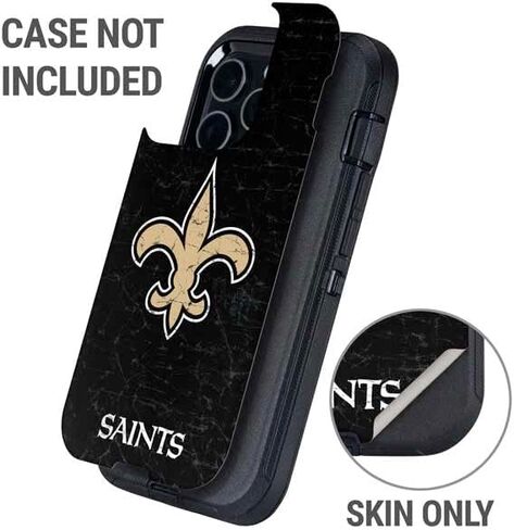 غلاف هاتف Skinit متوافق مع OtterBox Defender iPhone 15 Pro Max - تصميم مرخص رسميًا من NFL New Orleans Saints in Saudi Arabia