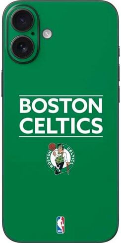غلاف هاتف Skinit متوافق مع iPhone 16 Plus - مرخص رسميًا من NBA Boston Celtics Standard - تصميم أخضر in Saudi Arabia