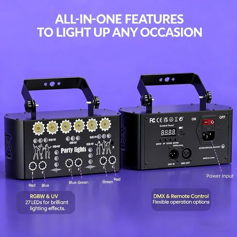 27 LED Strobe Light for Parties DJ Stage Light with Remote Supported DMX512 Sound Activated Disco Lighting Party Light for Indoor Wedding Light Show in Saudi Arabia