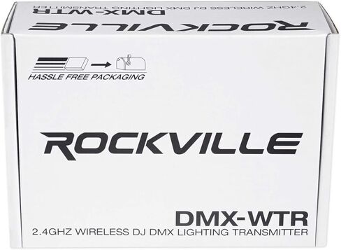Rockville DMX-WTR Bundle: 2.4GHz Wireless DJ DMX Lighting Transmitter, (6) DMX-WRE 2.4GHz Wireless Receivers with 9-Hour Rechargeable Battery, 7-items in Saudi Arabia