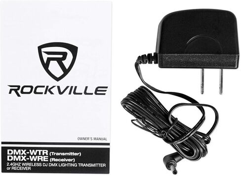 Rockville DMX-WTR Bundle: 2.4GHz Wireless DJ DMX Lighting Transmitter, (6) DMX-WRE 2.4GHz Wireless Receivers with 9-Hour Rechargeable Battery, 7-items in Saudi Arabia