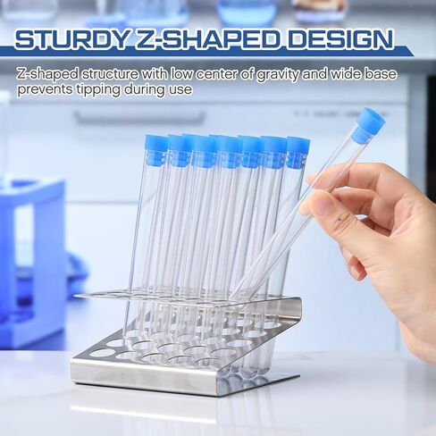 Stainless Steel Test Tube Racks of 25 Holes Z Shaped 5×5 Test Tube Holder Stand Storage for Tubes of Diameter ≤16mm for Scientific Experiments in Saudi Arabia