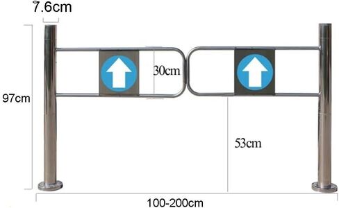 بوابة تأرجح تلقائية للارتداد على نطاق واسع من الفولاذ المقاوم للصدأ، باب يدوي، بوابة تأرجح معدنية متينة - باب مشاة آمن للخدمة الشاقة للمستودعات ومحلات السوبر ماركت ومتاجر البيع بالتجزئة - موثوق بها in Kuwait