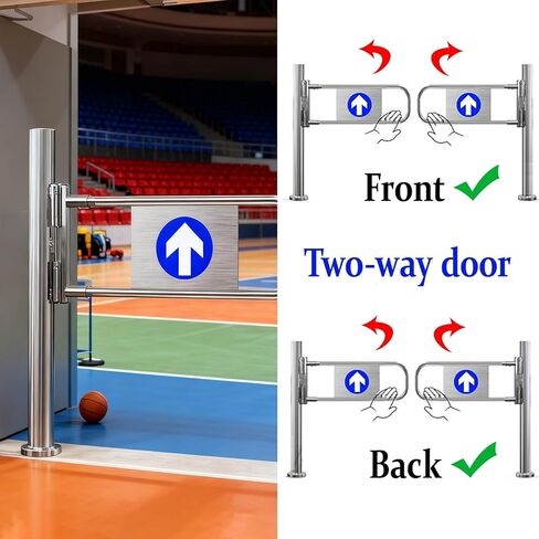 بوابة تأرجح أوتوماتيكية ذات مدخل عريض من الفولاذ المقاوم للصدأ، باب يدوي، بوابة تأرجح أوتوماتيكية في اتجاهين - حاجز أمان من الفولاذ المقاوم للصدأ لمحلات السوبر ماركت والمستودعات - تصميم أمان معزز in Kuwait