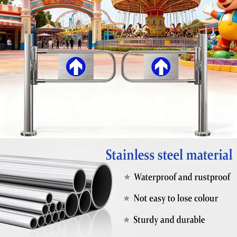 بوابة تأرجح أوتوماتيكية ذات مدخل عريض من الفولاذ المقاوم للصدأ، باب يدوي، بوابة تأرجح أوتوماتيكية في اتجاهين - حاجز أمان من الفولاذ المقاوم للصدأ لمحلات السوبر ماركت والمستودعات - تصميم أمان معزز in Kuwait