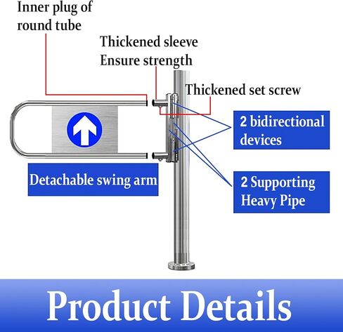 بوابة تأرجح أوتوماتيكية ذات مدخل عريض من الفولاذ المقاوم للصدأ، باب يدوي، بوابة تأرجح أوتوماتيكية في اتجاهين - حاجز أمان من الفولاذ المقاوم للصدأ لمحلات السوبر ماركت والمستودعات - تصميم أمان معزز in Kuwait
